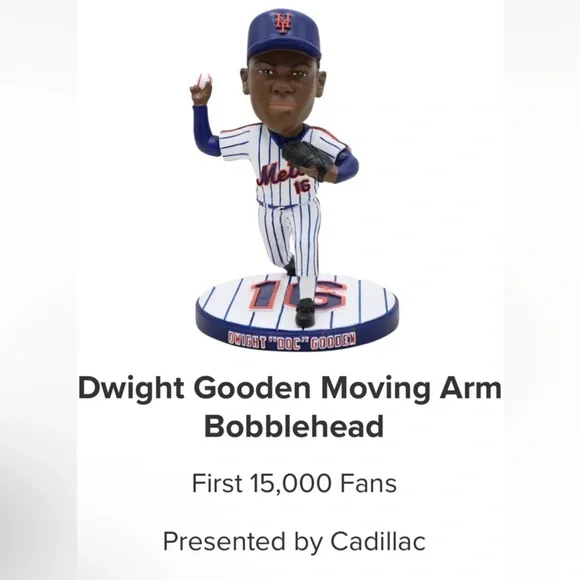 NIB New York Mets Dwight Doc Gooden Bobblehead Moving Arm 4/13/2024 SGA
